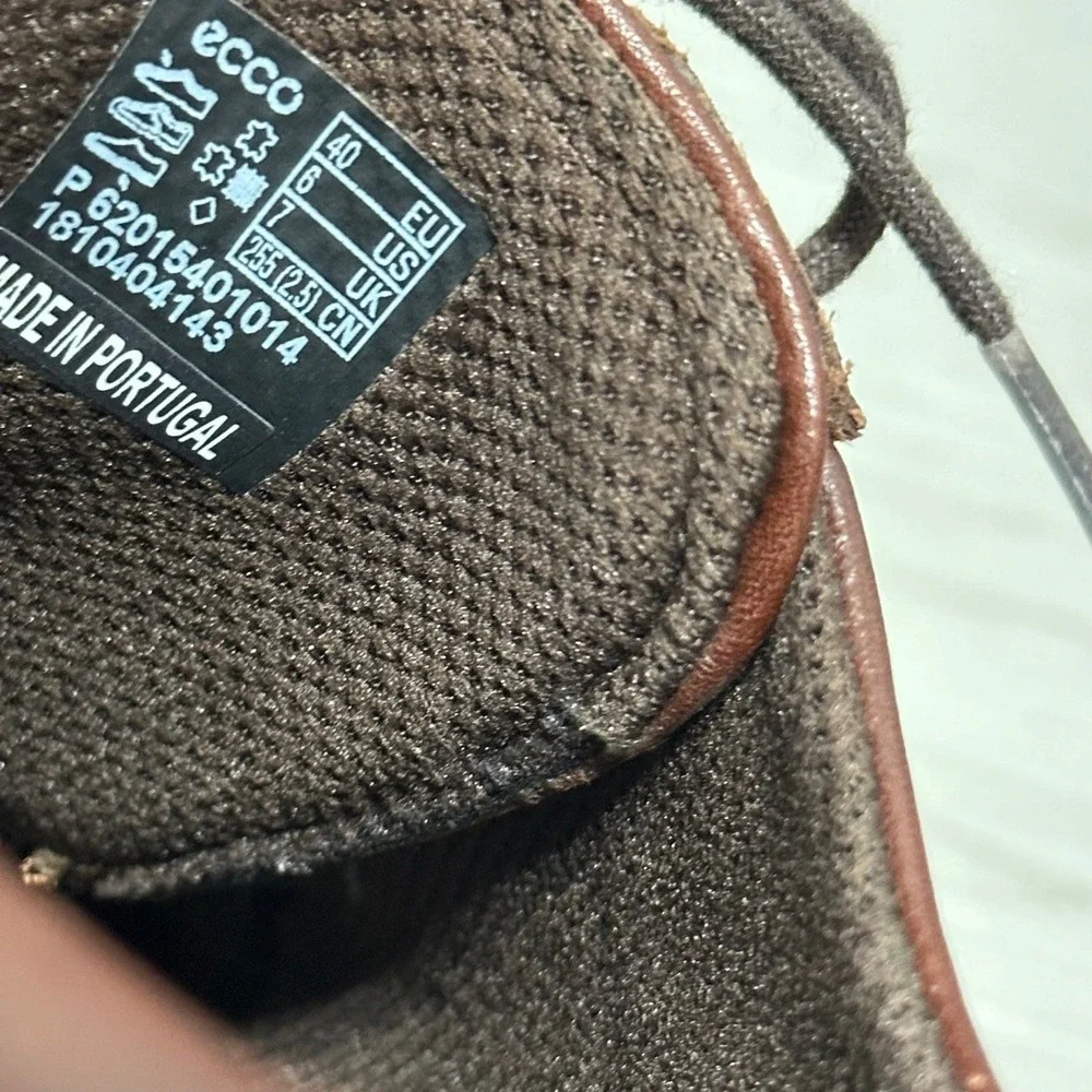 ECCO Minneapolis Perf Bike Tie Men's Size 6 Brown‎ Leather Dress Shoes